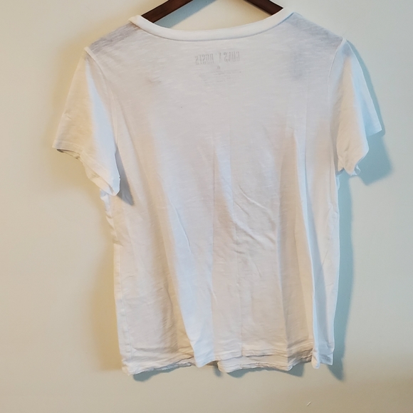 Guns N Roses band tee graphic skull rose grunge rock punk size XL white black - Picture 5 of 5